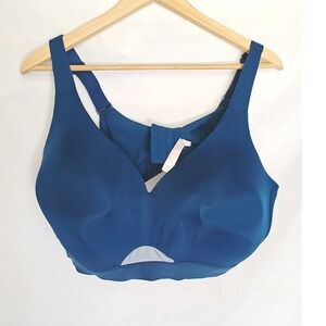 Cacique Bra Lightly Lined No Wire Blue Teal Comfort Support Wireless‎ Free 48DD